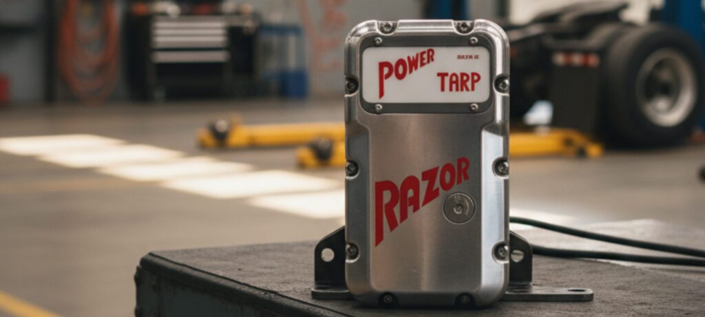 Razor Power Tarp control unit used for powered trailer tarp system operation in transport and bulk haulage applications.